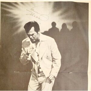 1975 Conway Twitty SIGNED Tour Booklet Mickey Gilley 4 Autographs w/ Poster DWR5